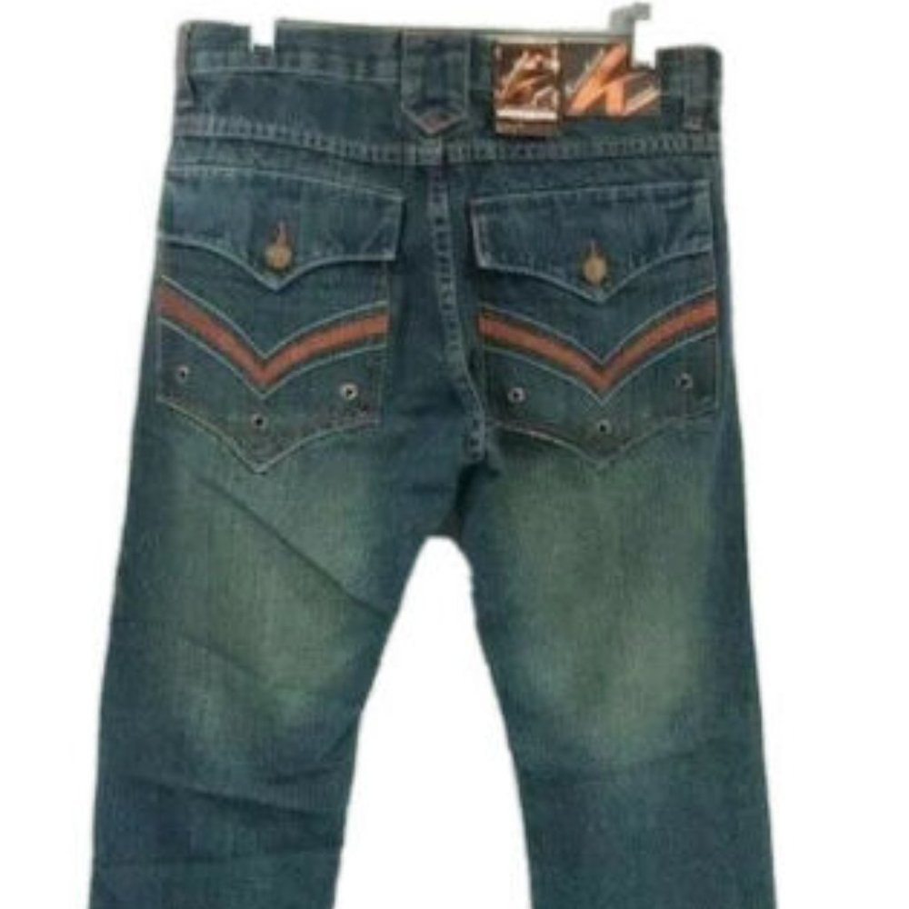 Knockout Jeans Men's Blue Orange Size 32" x 32"
